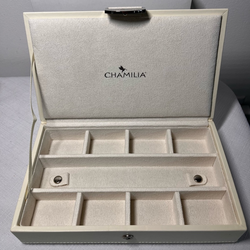 Chamilia Jewelry Box designed to hold charms, beads, and bracelets